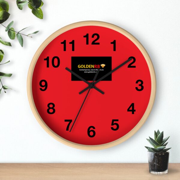 Gold Ruby Wall Clock - Modern Red Design - Image 3