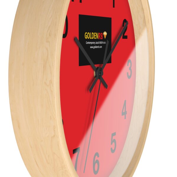 Gold Ruby Wall Clock - Modern Red Design - Image 2