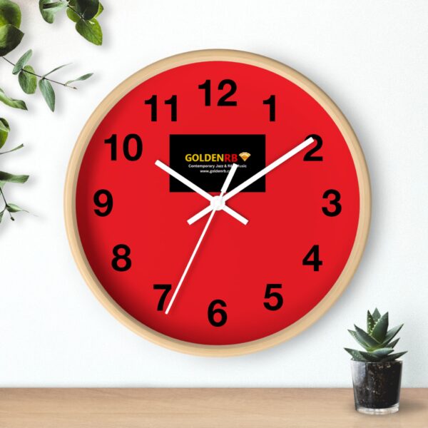 Gold Ruby Wall Clock - Modern Red Design - Image 6