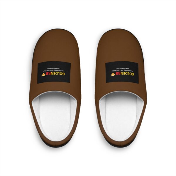 Cozy Men's Indoor Slippers with Golden Logo - Perfect for Relaxation & Home Comfort