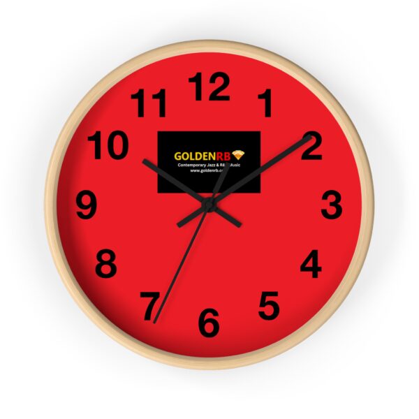 Gold Ruby Wall Clock - Modern Red Design