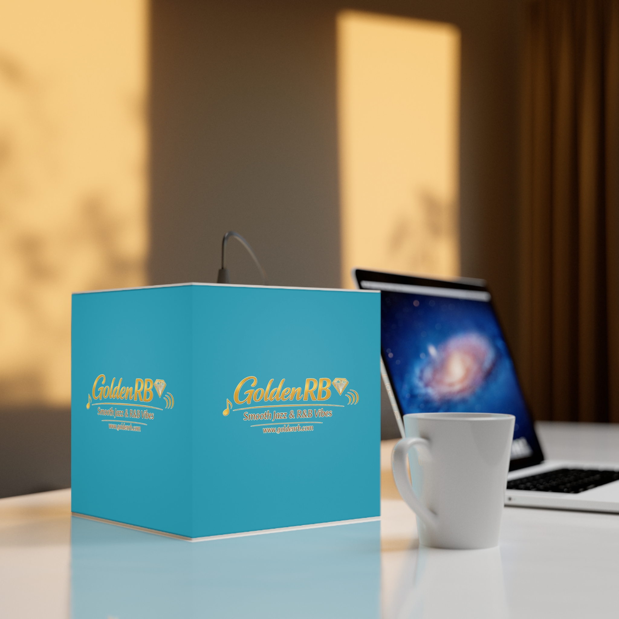 Ambient Light Cube Lamp by GoldenRB: Soft Glow Jazz RnB Music Room Decor Cozy Desk or Floor