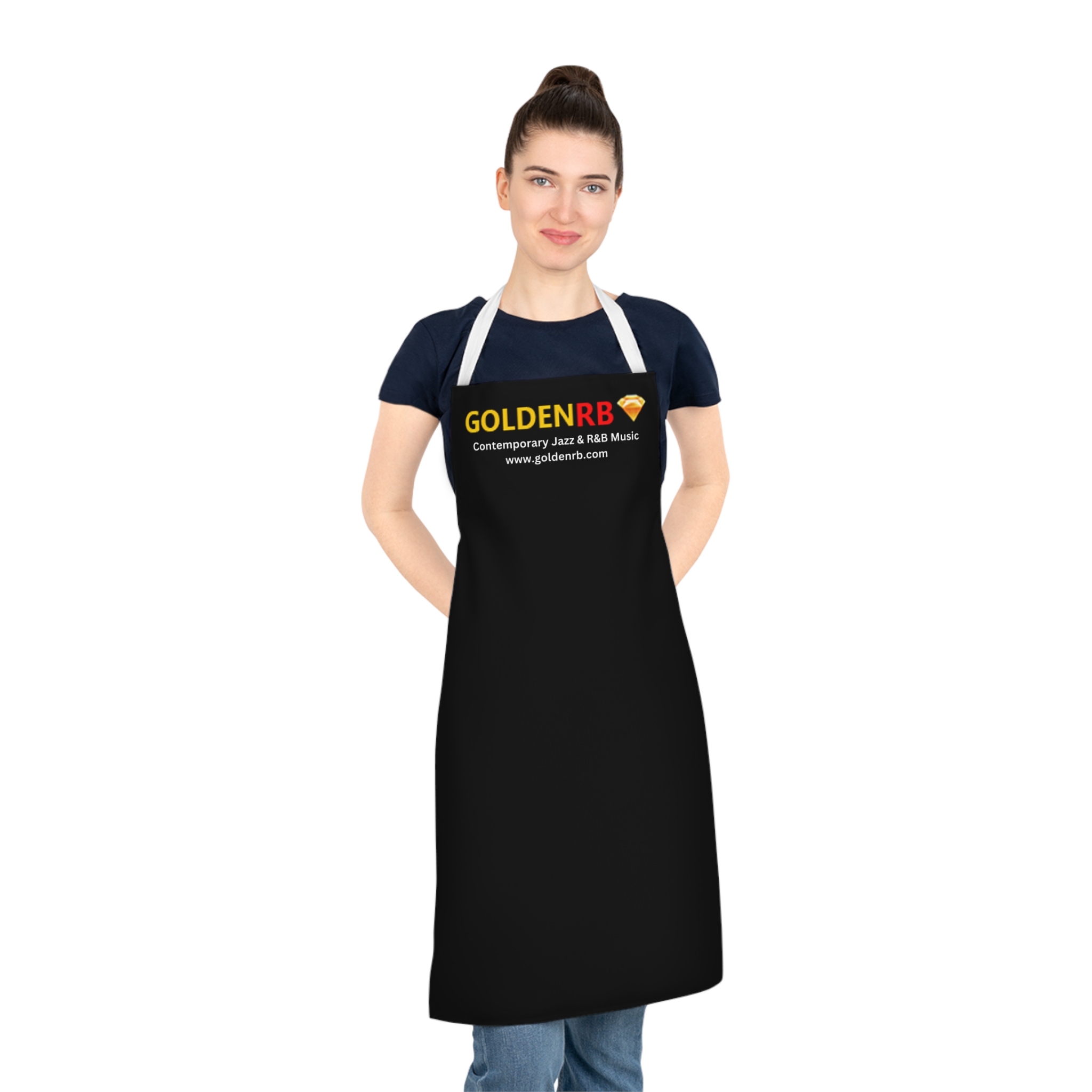 Jazz Music Lover Apron RnB Gift Music Fan Kitchen Apron Cooking GoldenRB