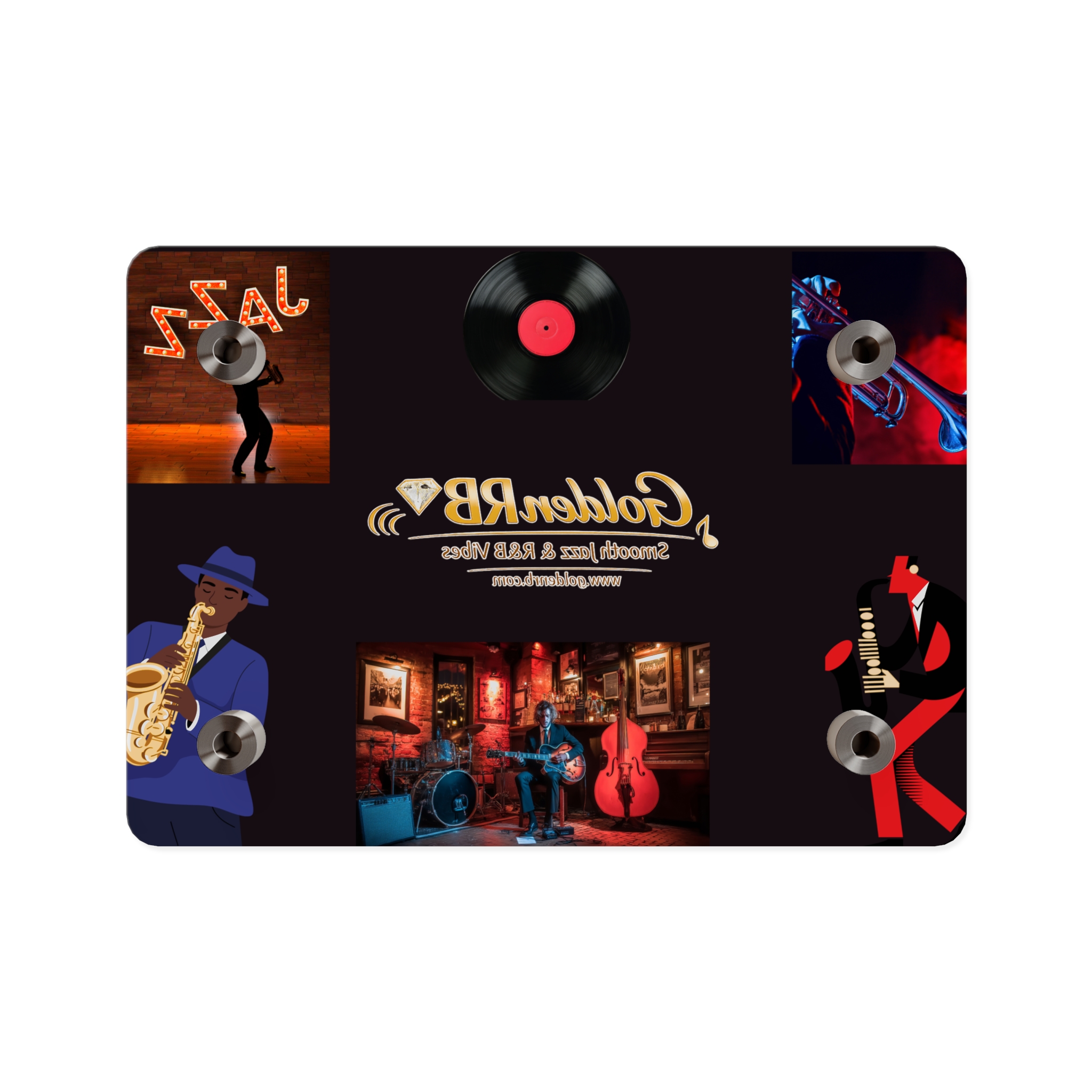 Black Jazz Acrylic Wall Art Panel | Black & Gold Music Wall Decor | Jazz Musician Art | Modern Home Decor | Music Lover Gift - Image 2