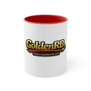 GoldenRB Logo Accent Mug | Pink Interior & Handle, Branded Website Design