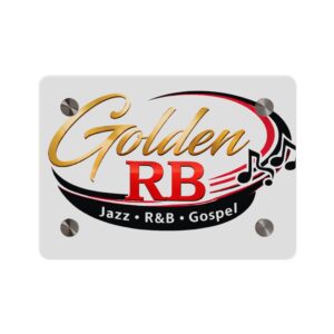 GoldenRB Logo Acrylic Wall Art Contemporary Jazz and RnB Music Studio Decor