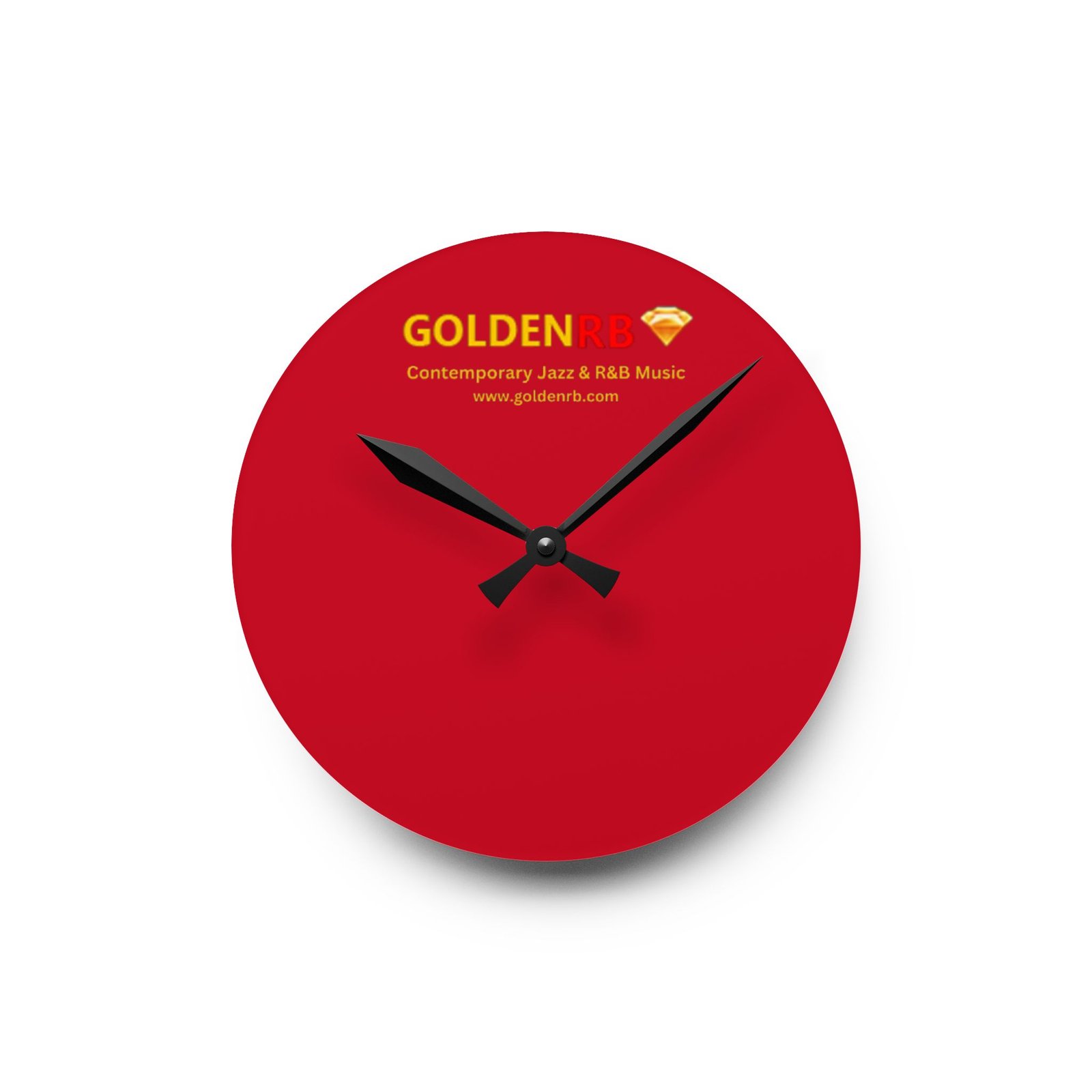 Golden Contemporary Jazz & R&B Music Acrylic Wall Clock