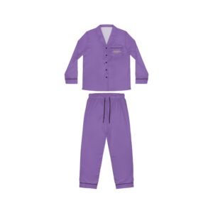 Light Purple Satin Pajama Set for Women GoldenRB Luxury Silk Style Bridal Sleepwear Elegant Loungewear